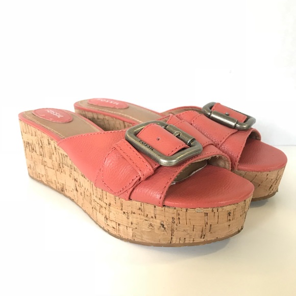Fossil Shoes - Fossil Malea Leather Wedge Sandals